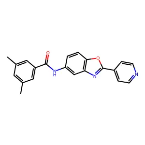 3,5-dimethyl-N-(2-pyridin-4-yl-1,3-benzoxazol-5-yl)benzamide structure