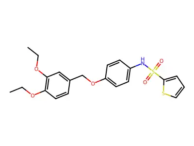 N-[4-[(3,4-diethoxyphenyl)methoxy]phenyl]thiophene-2-sulfonamide structure