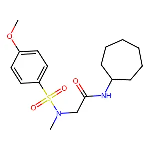 N-cycloheptyl-2-[(4-methoxyphenyl)sulfonyl-methylamino]acetamide structure