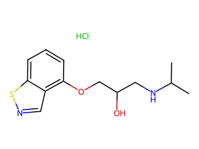 2-Propanol, 1-(1,2-benzisothiazol-4-yloxy)-3-isopropylamino-, hydrochloride structure