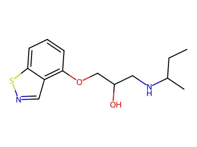 2-Propanol, 1-(1-2-benzisothiazol-4-yloxy)-3-sec-butylamino- structure