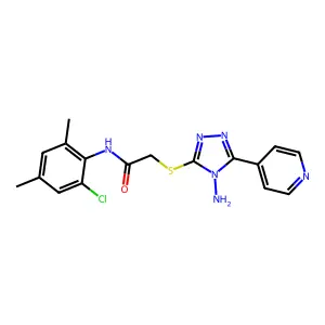 2-(4-amino-5-(4-pyridyl)(1,2,4-triazol-3-ylthio))-N-(2-chloro-4,6-dimethylphen yl)acetamide structure