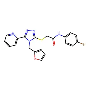 N-(4-bromophenyl)-2-{[4-(furan-2-ylmethyl)-5-(pyridin-2-yl)-4H-1,2,4-triazol-3-yl]sulfanyl}acetamide structure