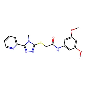 N-(3,5-dimethoxyphenyl)-2-{[4-methyl-5-(pyridin-2-yl)-4H-1,2,4-triazol-3-yl]sulfanyl}acetamide structure
