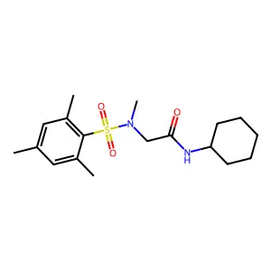 N-cyclohexyl-2-[methyl-(2,4,6-trimethylphenyl)sulfonylamino]acetamide structure