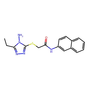 2-[(4-amino-5-ethyl-1,2,4-triazol-3-yl)sulfanyl]-N-naphthalen-2-ylacetamide structure