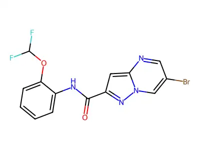 6-bromo-N-[2-(difluoromethoxy)phenyl]pyrazolo[1,5-a]pyrimidine-2-carboxamide structure