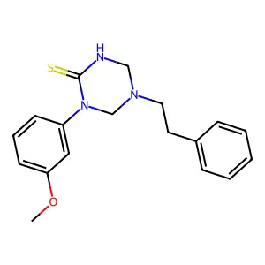 1-(3-Methoxyphenyl)-5-(2-phenylethyl)-1,3,5-triazinane-2-thione structure