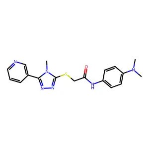 N-[4-(dimethylamino)phenyl]-2-{[4-methyl-5-(pyridin-3-yl)-4H-1,2,4-triazol-3-yl]sulfanyl}acetamide structure