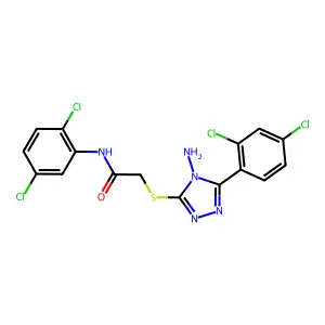 2-{[4-amino-5-(2,4-dichlorophenyl)-4H-1,2,4-triazol-3-yl]sulfanyl}-N-(2,5-dichlorophenyl)acetamide structure