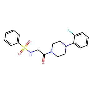 N-[2-[4-(2-fluorophenyl)piperazin-1-yl]-2-oxoethyl]benzenesulfonamide structure