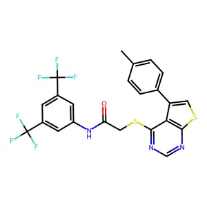 C23H15F6N3OS2 structure