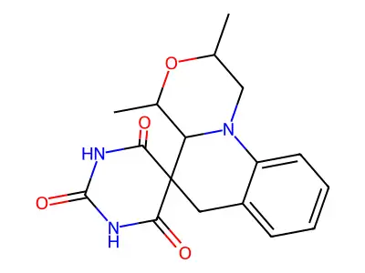 2',6'-dihydroxy-2,4-dimethyl-1,2,4,4a-tetrahydro-4'H,6H-spiro[1,4-oxazino[4,3-a]quinoline-5,5'-pyrimidin]-4'-one structure