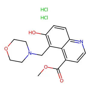 4-Quinolinecarboxylic acid, 6-hydroxy-5-(4-morpholinylmethyl)-, methyl ester, dihydrochloride structure