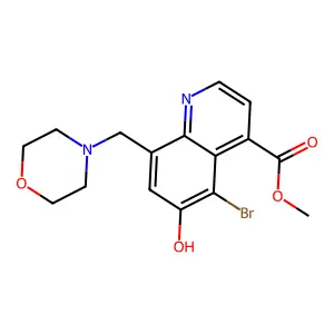 Methyl 5-bromo-6-hydroxy-8-(4-morpholinylmethyl)-4-quinolinecarboxylate structure