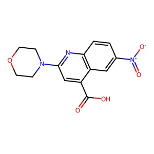 4-Quinolinecarboxylic acid, 2-(4-morpholinyl)-6-nitro- structure