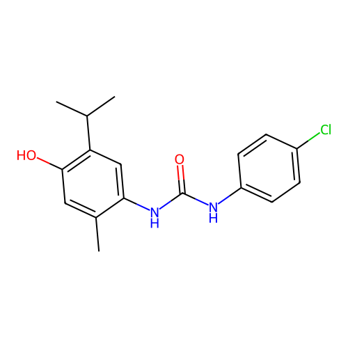 1-(4-Chlorophenyl)-3-(4-hydroxy-2-methyl-5-propan-2-ylphenyl)urea structure