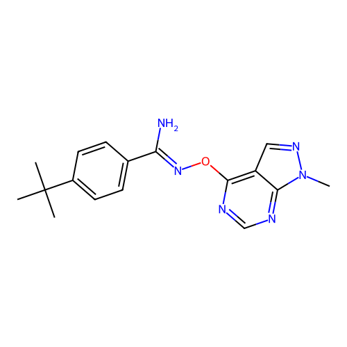 4-(tert-butyl)-N'-[(1-methyl-1H-pyrazolo[3,4-d]pyrimidin-4-yl)oxy]benzenecarboximidamide structure