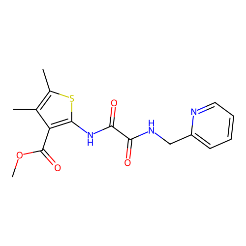 methyl 4,5-dimethyl-2-({oxo[(pyridin-2-ylmethyl)amino]acetyl}amino)thiophene-3-carboxylate structure