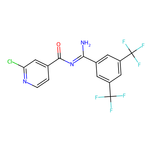 N-[[3,5-bis(trifluoromethyl)phenyl](imino)methyl]-2-chloroisonicotinamide structure
