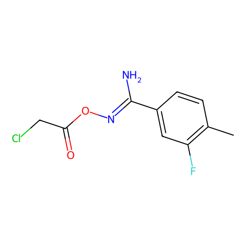 O1-(2-chloroacetyl)-3-fluoro-4-methyl-1-benzenecarbohydroximamide structure