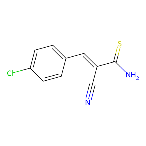 (E)-3-(4-chlorophenyl)-2-cyanoprop-2-enethioamide structure
