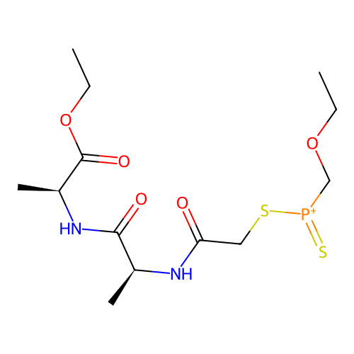 L-Alanine, N-(N-(((ethoxymethylphosphinothioyl)thio)acetyl)-L-alanyl)-, ethyl ester structure