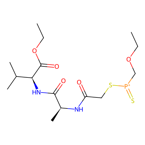L-Valine, N-(N-(((ethoxymethylphosphinothioyl)thio)acetyl)-L-alanyl)-, ethyl ester structure