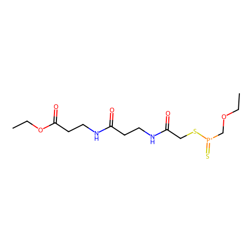 beta-Alanine, N-(N-(((ethoxymethylphosphinothioyl)thio)acetyl)-beta-alanyl)-, ethyl ester structure