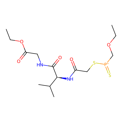 Glycine, N-(N-(((ethoxymethylphosphinothioyl)thio)acetyl)-L-valyl)-, ethyl ester structure