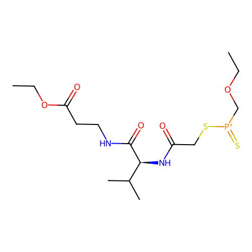 beta-Alanine, N-(N-(((ethoxymethylphosphinothioyl)thio)acetyl)-L-valyl)-, ethyl ester structure