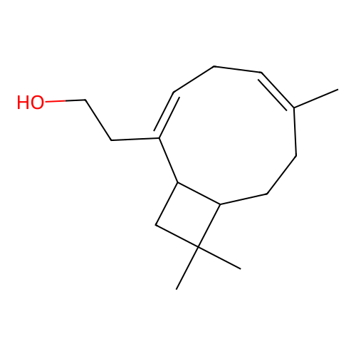 Bicyclo[7.2.0]undeca-2,5-diene-2-ethanol, 6,10,10-trimethyl- structure