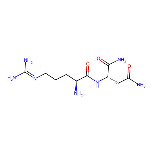 (2S)-2-[[(2S)-2-amino-5-(diaminomethylideneamino)pentanoyl]amino]butanediamide structure