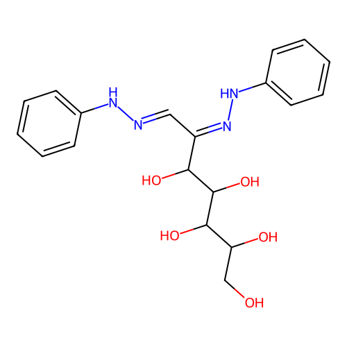 D-Gluco-heptosulose, bis(phenylhydrazone) structure