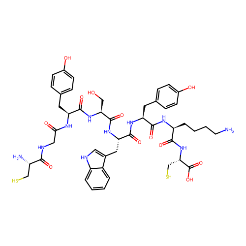 H-Cys-Gly-Tyr-Ser-Trp-Tyr-Lys-Cys-OH structure