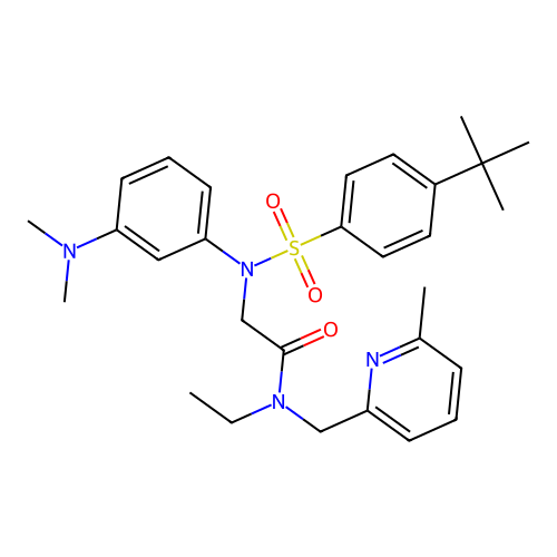 2-[(4-tert-Butyl-benzenesulfonyl)-(3-dimethylamino-phenyl)-amino]-N-ethyl-N-(6-methyl-pyridin-2-ylmethyl)-acetamide structure