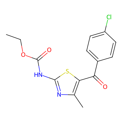 Ethyl 5-(4-chlorobenzoyl)-4-methyl-1,3-thiazol-2-ylcarbamate structure