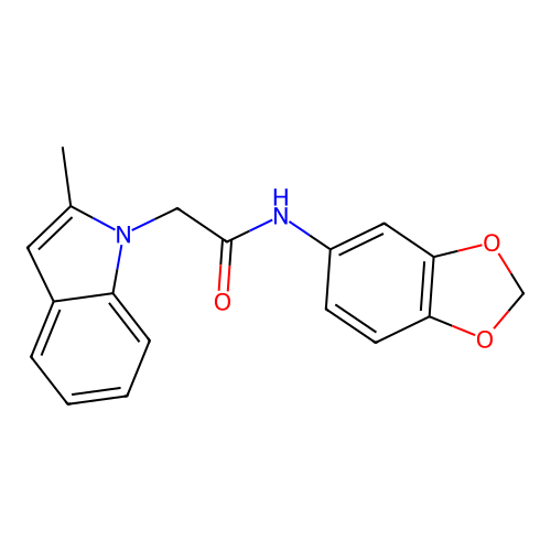 N-(1,3-benzodioxol-5-yl)-2-(2-methyl-1H-indol-1-yl)acetamide structure