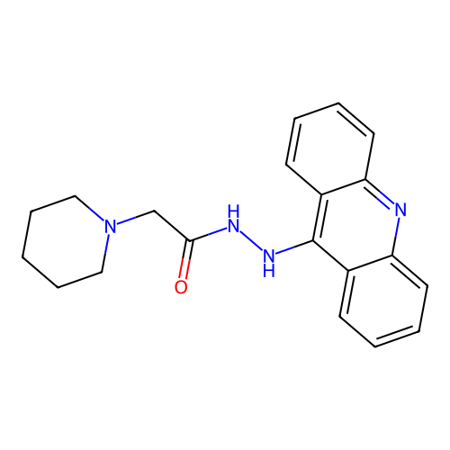 N'-(acridin-9-yl)-2-(piperidin-1-yl)acetohydrazide structure