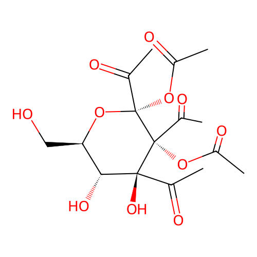 Pentaacetyl-alpha-D-glucopyranose structure