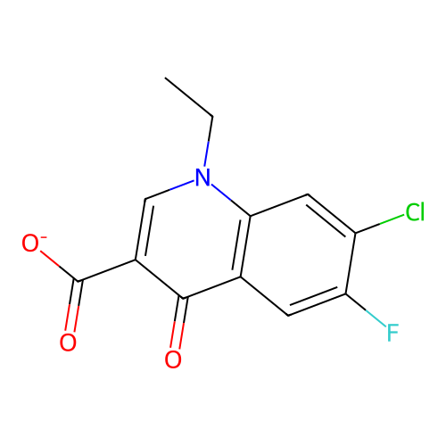 7-Chloro-1-ethyl-6-fluoro-4-oxoquinoline-3-carboxylate structure