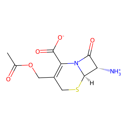 (6R,7S)-3-(acetyloxymethyl)-7-azaniumyl-8-oxo-5-thia-1-azabicyclo[4.2.0]oct-2-ene-2-carboxylate structure