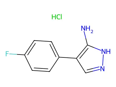 Pyrazole, 3-amino-4-(p-fluorophenyl)-, hydrochloride structure