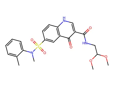 N-(2,2-DIMETHOXYETHYL)-6-[METHYL(2-METHYLPHENYL)SULFAMOYL]-4-OXO-1,4-DIHYDROQUINOLINE-3-CARBOXAMIDE structure
