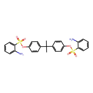 Isopropylidenedi-1,4-phenylene bis(2-aminobenzenesulphonate) structure