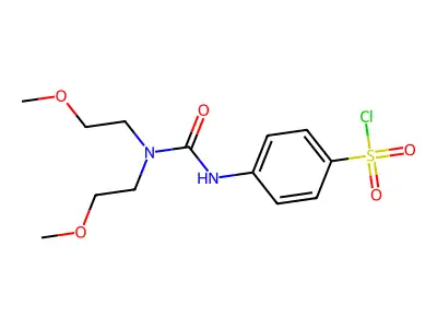 4-[3,3-Bis(2-methoxyethyl)ureido]benzenesulfonyl chloride structure
