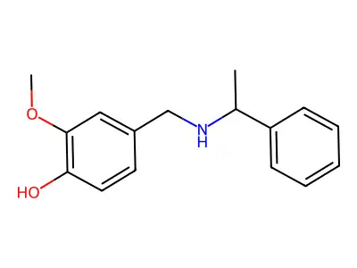 2-Methoxy-4-[(1-phenylethylamino)methyl]phenol structure