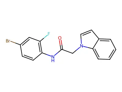 N-(4-bromo-2-fluorophenyl)-2-(1H-indol-1-yl)acetamide structure