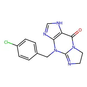 4-[(4-chlorophenyl)methyl]-6,7-dihydro-1H-imidazo[1,2-a]purin-9-one structure