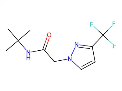 N-tert-butyl-2-[3-(trifluoromethyl)-1H-pyrazol-1-yl]acetamide structure